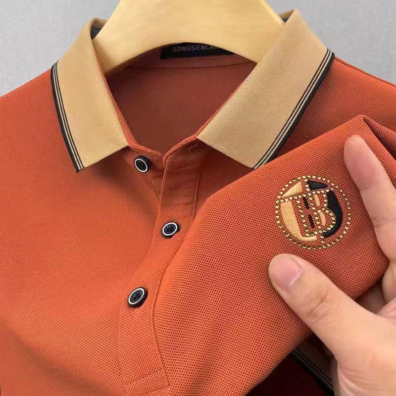 Men's embroidered letter polo shirt summer short sleeve T-shirt trendy designer shirts Stitched quality Free shipping comfortable Breathable clot