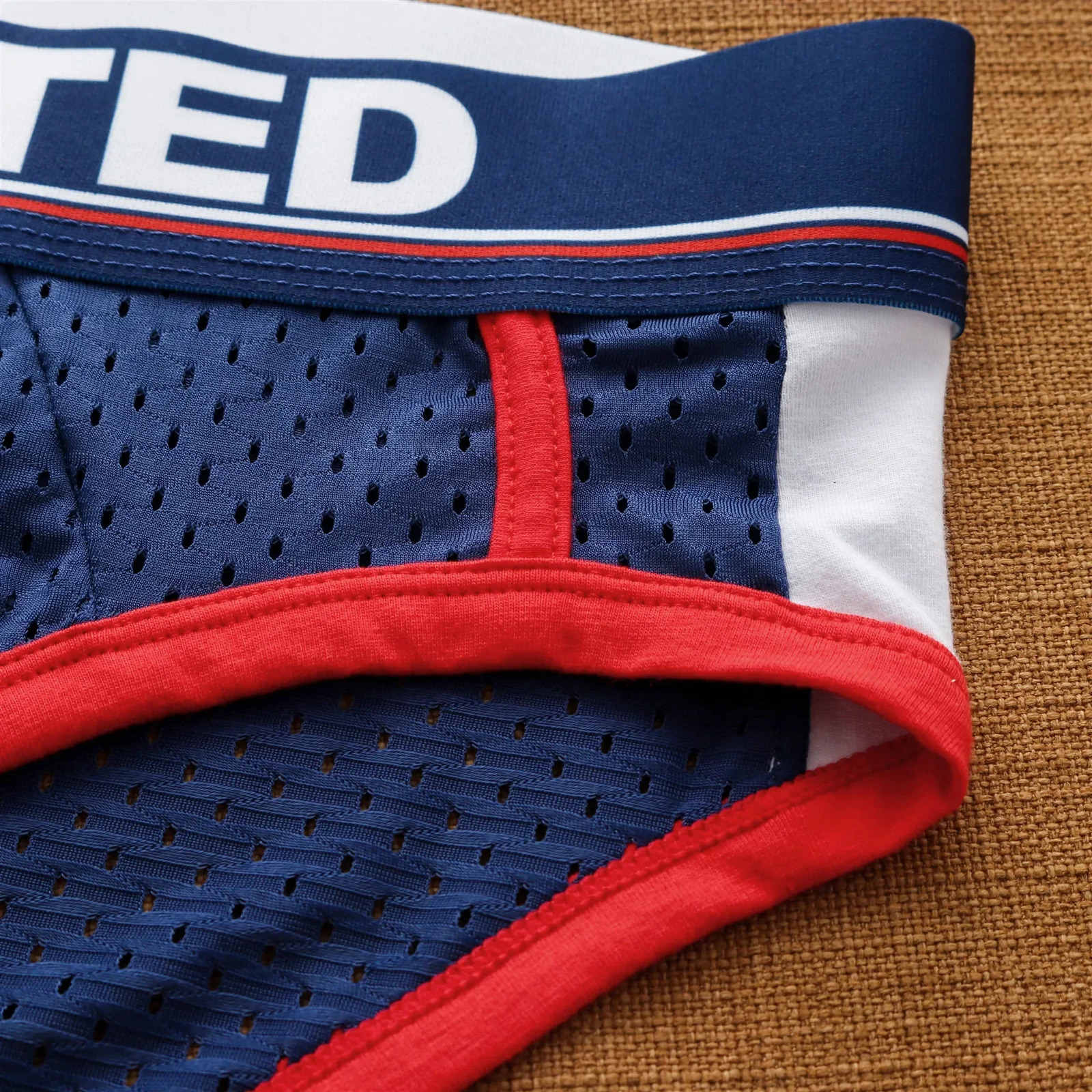 Mens low waist breathable ice mesh hole comfortable fashion briefs men 250717