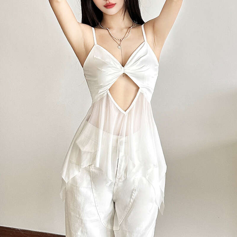 2025 Summer Style Solid Color Sexy Strapless Tube Fashion Hollow Mesh Hot Girl Top for Women 4a2