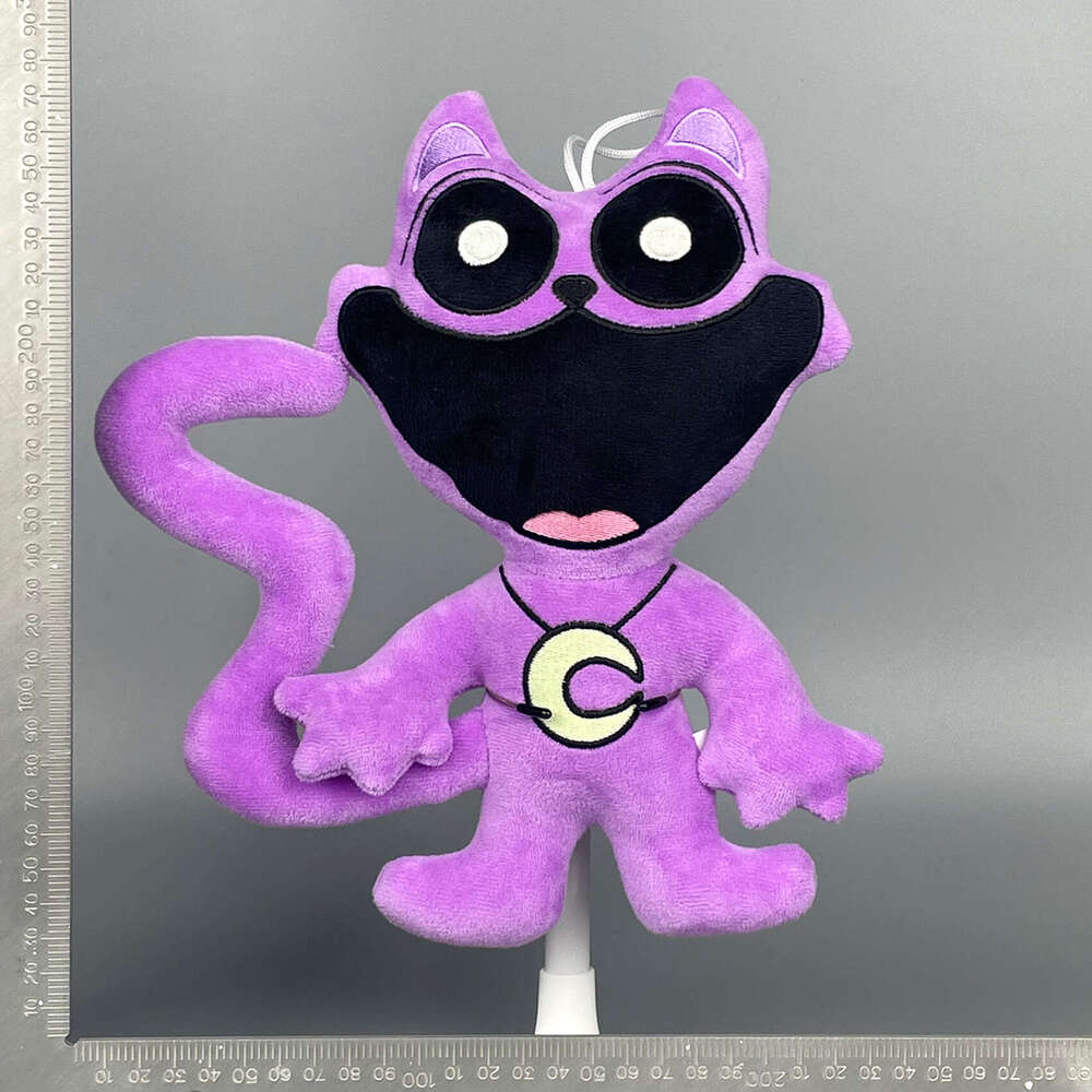 New Smiling Critters Glow-in-the-Dark Big Mouth Purple Cat Bobby Smile Plush Toy