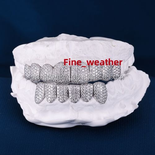 Custom TOP 8 BOTTOM 6 S925 Silver 10K 14K Solid Gold Grills Iced Out VVS Moissanite Lab Grown Diamond Grillz for Men Women