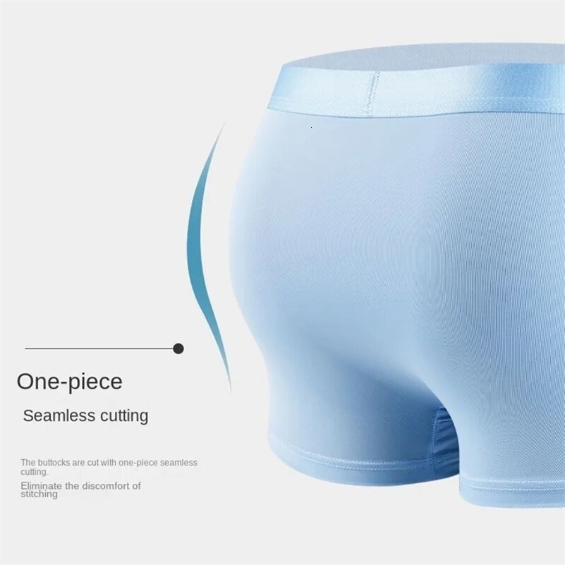 4pcs Boxer Shorts Mens Ice Silk Underwear Cool Underpants Breathable Sexy Thin Panties U Convex Lingerie Wholesale Lots y250717