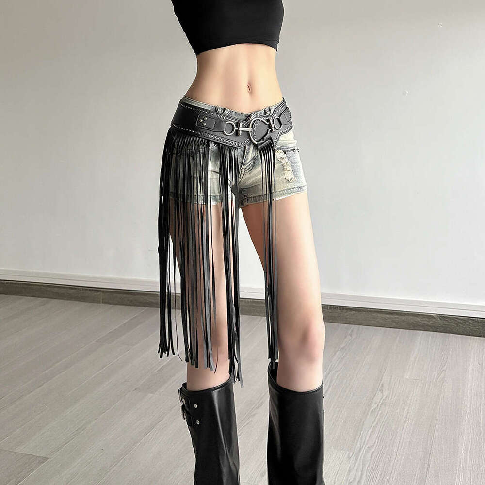 2025 Summer New Fashion Street Trend Versatile Long Tassel Buckle Waist Decoration Women's Clothing e3e