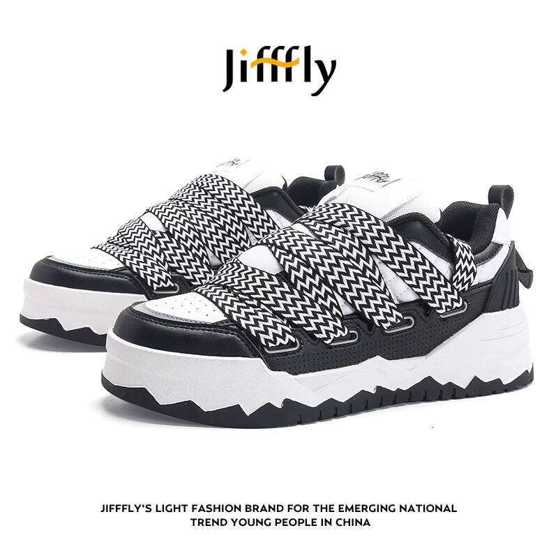Jiffly Black & White Panda Print Sneakers - Fall/Winter Fashion Casual Shoes for Couples