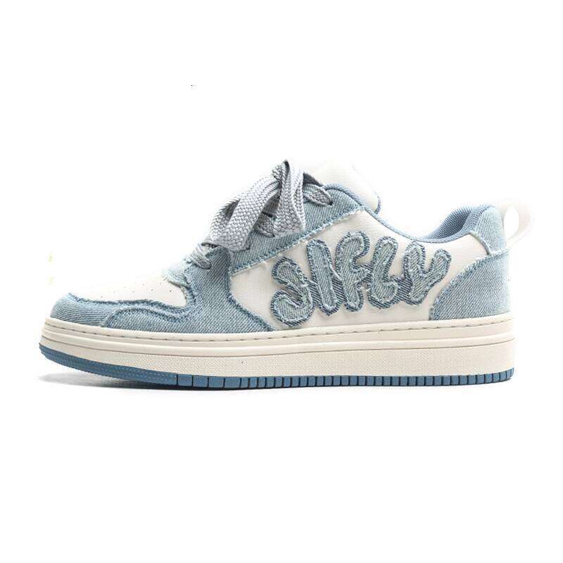 Jifffly Designer Denim Bread for Men Spring New Height-Increasing Sneakers Couple Style Casual Trendy Shoes