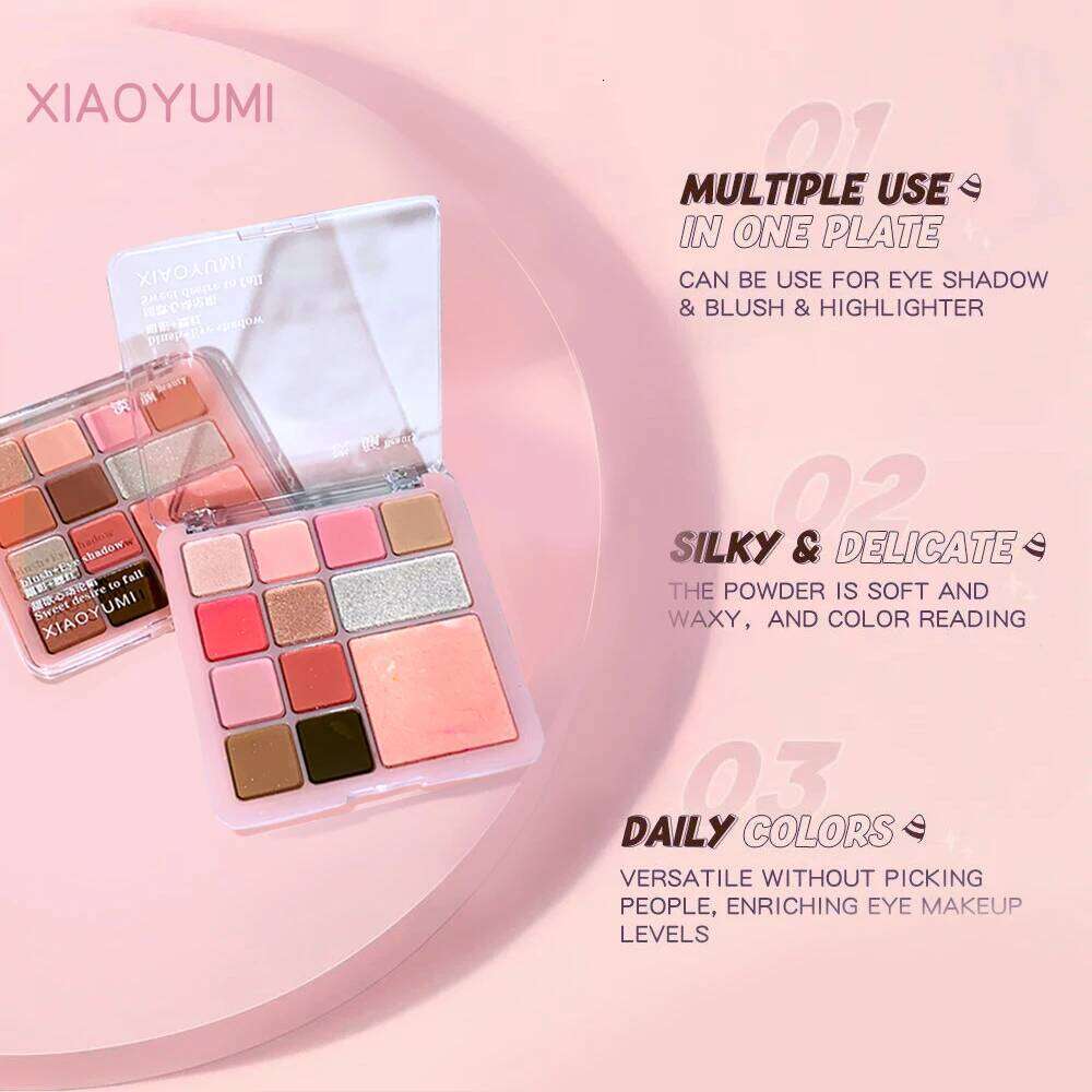 12-Color Eyeshadow Blush Palette Matte/Shimmer, Eye & Face Use, Contour, Highlight, Vegan, Certified, Unisex, Skin-Safe X250723 X250