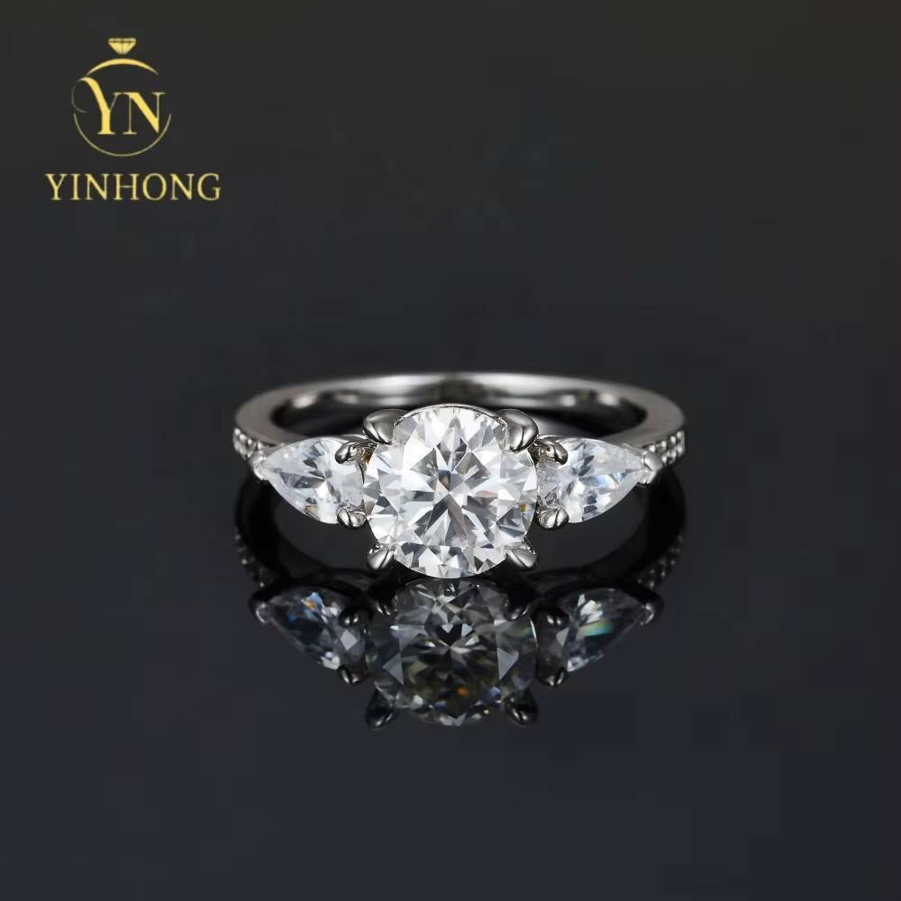 18k White Gold Engagement Moissanite Ring 925 Sterling Silver Big Diamond Oval Zircon Eternity Ring