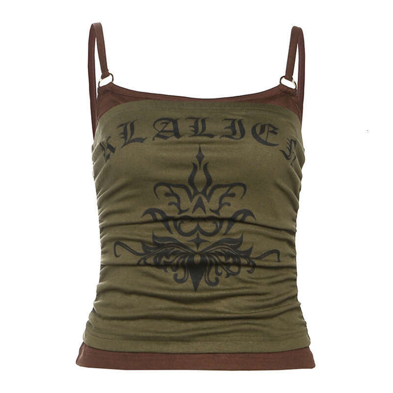 2025 Women's Spring Summer New Fashion Sexy Strap Letter Print Tube Top Two-Piece Set 78d