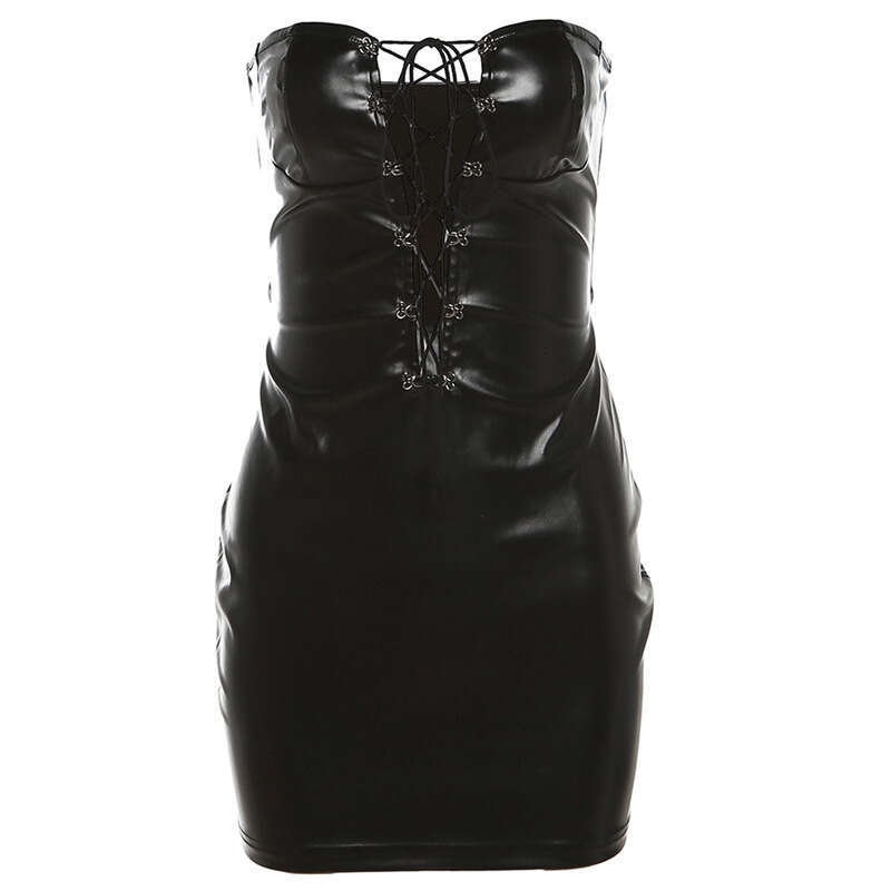2023 Autumn Winter New Women's Fashion Solid Color Sexy Tie Waist Bodycon Dress 812