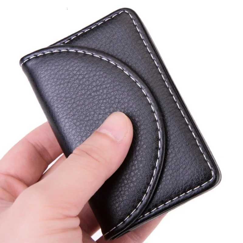 PU Holder Wallet ID Business Bank Card Case Men Women FAshoin Brown Black Coin Wallet Small Black Purse Z250725