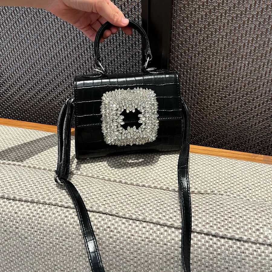 New Wen Alligator Ning Banquet Handbag Rhine Small Square Handbag Shiny Flip Bridal Cluh Crossbody Bag For Wen Sac Y250725