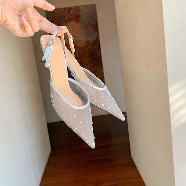 Designer New High Heel Sandals for Women, High-End Feel, Comfortable Summer Pointed Toe Single Shoes, Casual Breathable Women's Shoes