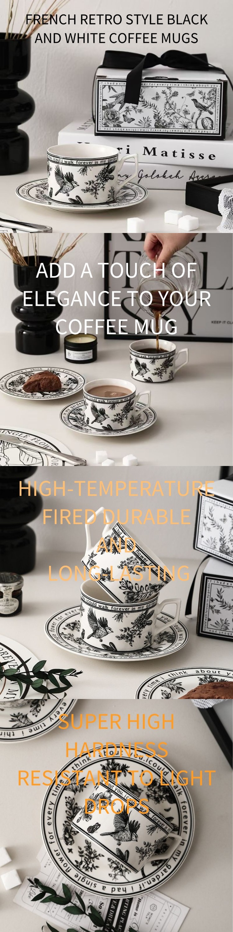 coffee cup High-end French retro coffee cup gift box