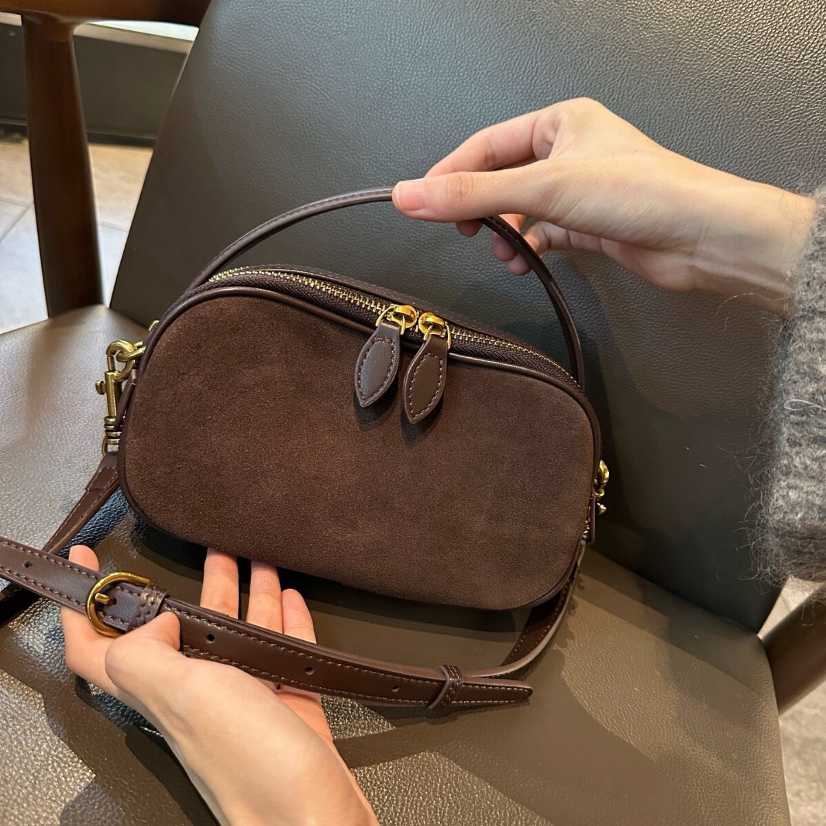 designer bag 2025 Spring Summer New Matte Leather Handbag Small Bag Camera Bag Stylish Versatile Genuine Leather Shoulder Bag Crossbody Bag for Women