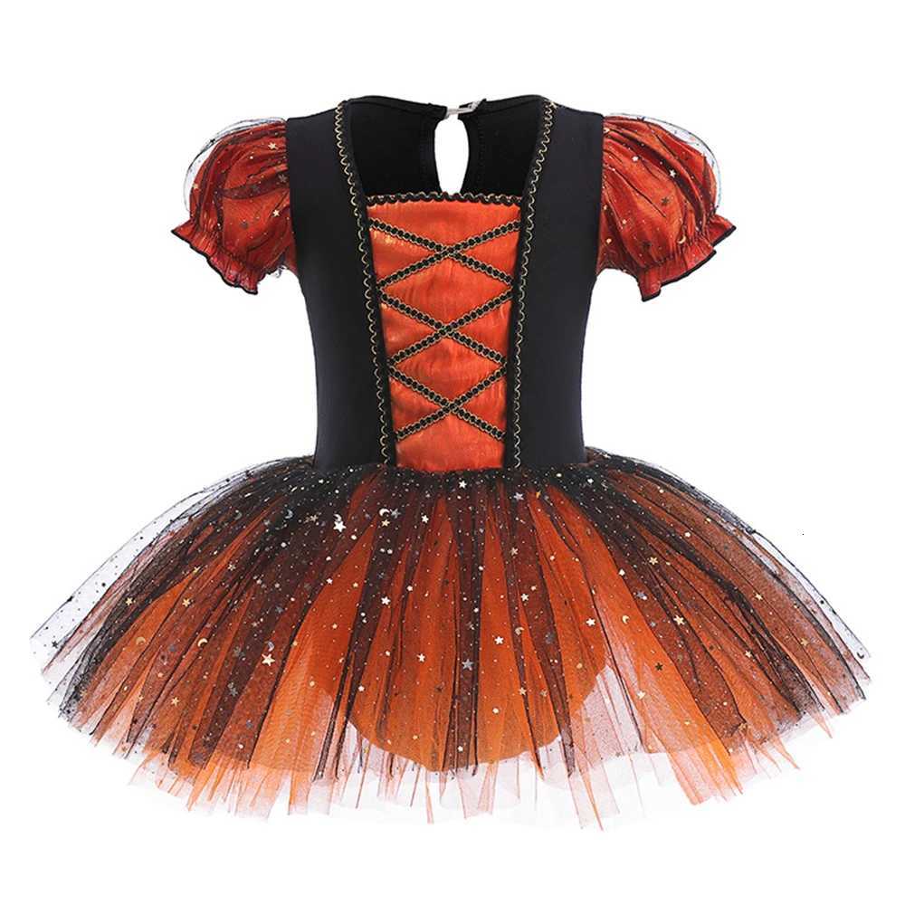 2025 Halloween Children Witch Costume Girls Puff Sleeve Sequin Tulle Ballet Tutu Dress Witch Broom Cape Hat Necklace Leggings Z250725