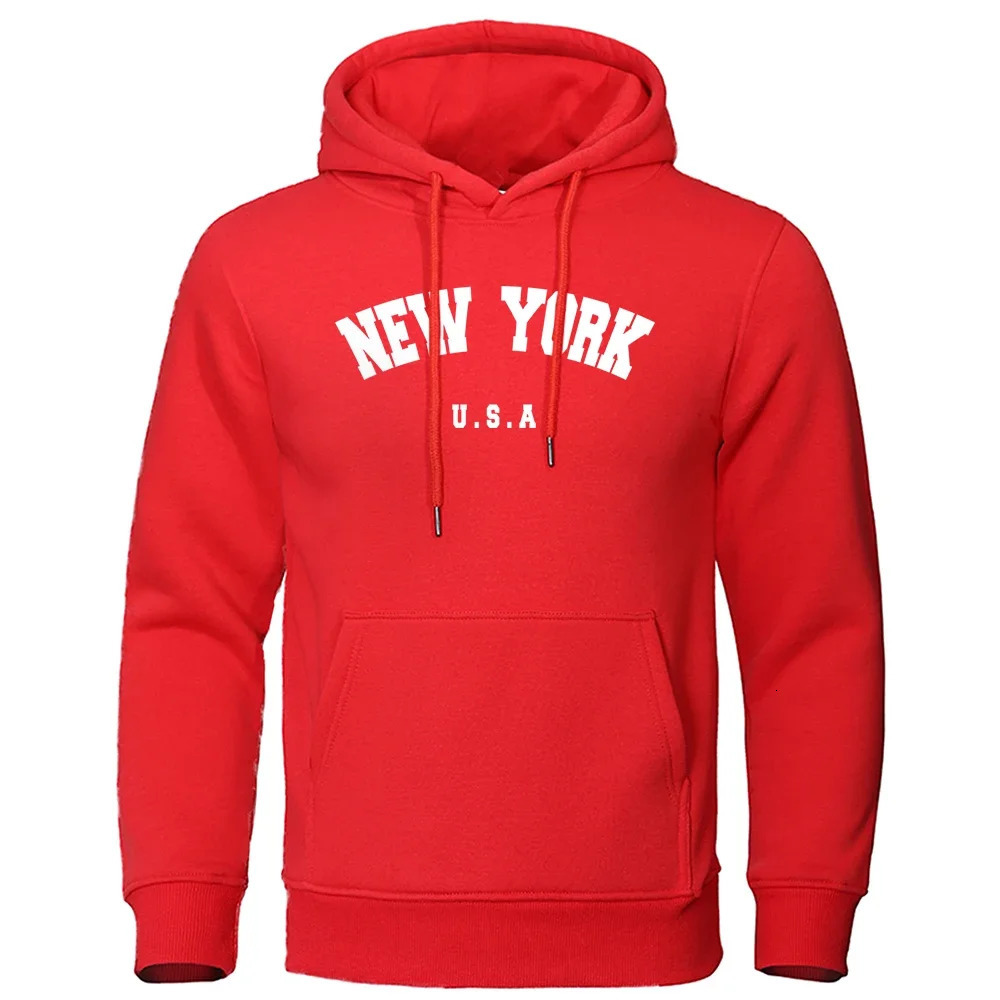 Mens York City Letter Printed Hoodie Fashion Casual Long Sleeve Hooded Loose Pullover Street Sweatshirt 250716