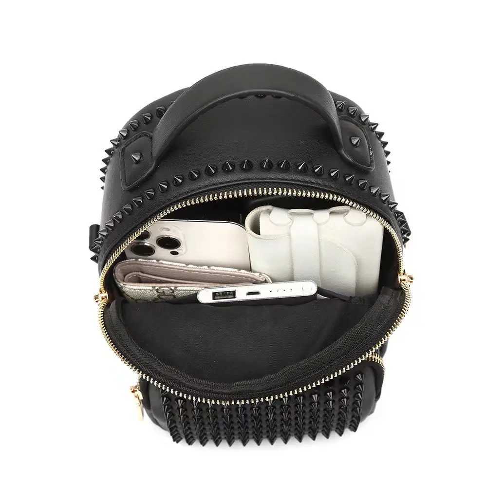 2025 Gothic Stylish Backpack Handbag Punk Stylish With 3 Pocket Mini Backpack For Girls Y250724