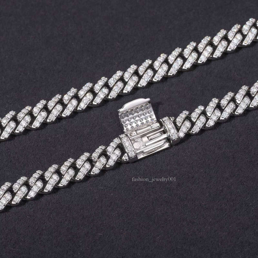 Factory Wholesale Hip Hop Jewelry Mens 6mm Sterling Sier VVS Moissanite Dia Iced Out Cuban Link Chain Necklace