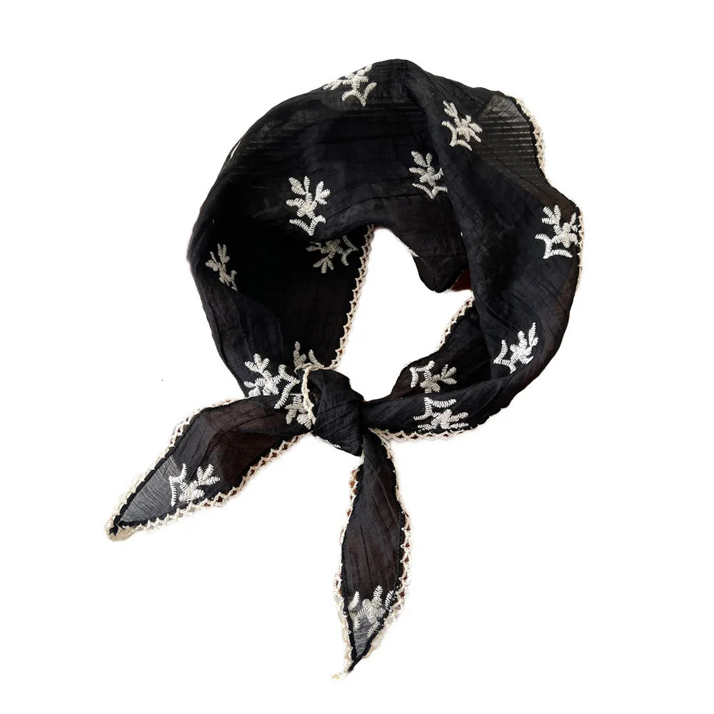 Summer Triangle Lace Hair Head Wrap Embroidered Flower Neck Scarf Shawl Headband Handkerchief Hair Ties Bandanas Hair Ribbon 250723