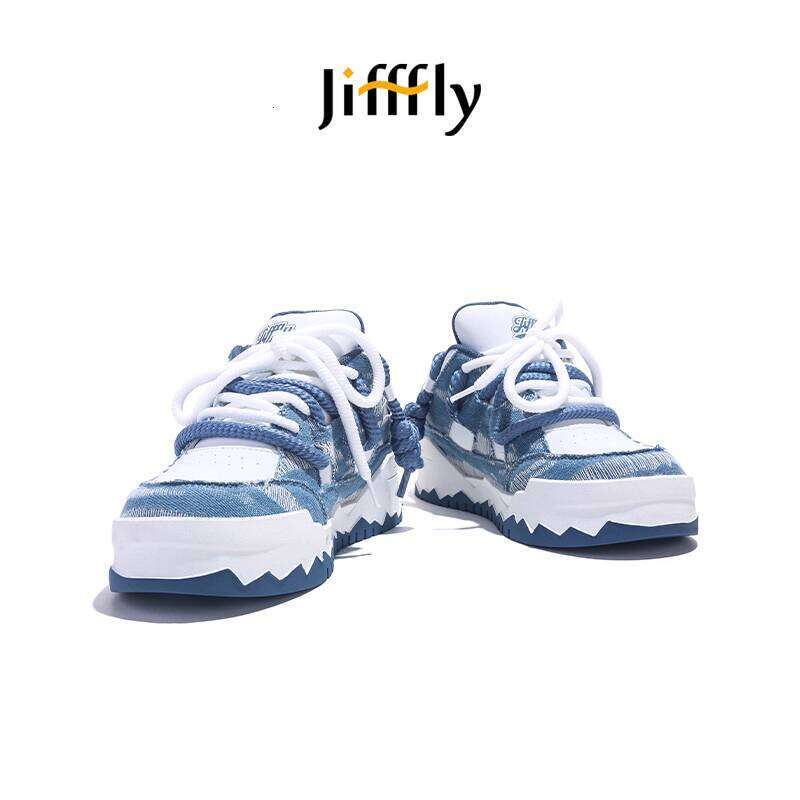 Jifffly Men's Sneakers 2025 Summer New Denim Jeans Trendy Bread Couple Sports Shoes