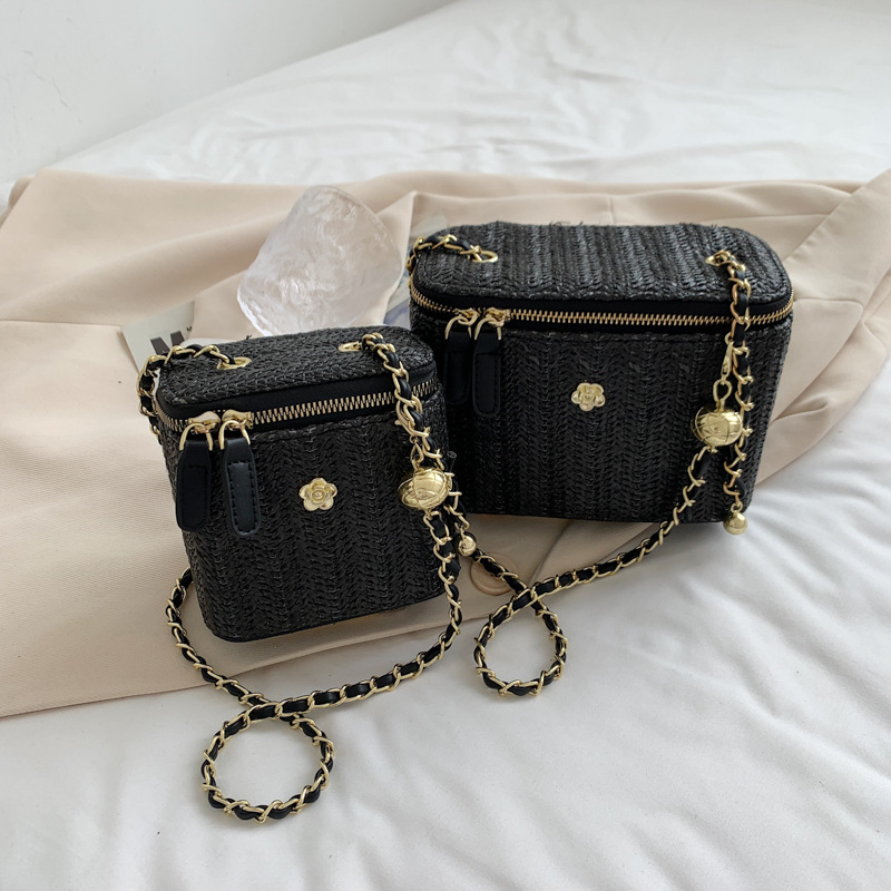 Luxury Brand Designer Bag Forest Style Straw Bag Bags Woven Handheld Box Bag Beach Shoulder Crossbody Small Style High-End Women's Bag