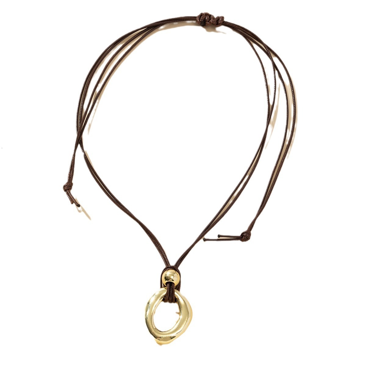 Unique Design Irregular Circle Pendant Elegant Simple Knot Tie Necklace Jewelry Jewelry for Women