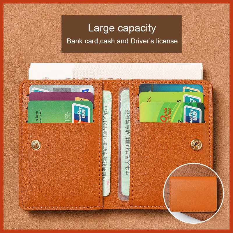 New Mens Wallet With Button Small Purse For Student Soft PVC Drivers License ID Card Bag Women Holder Male Z250725