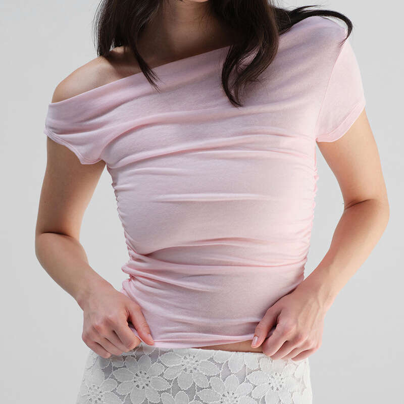 Ytp294 Women's Summer New Solid Color Sleeveless Asymmetrical Off-Shoulder Sexy Top B5