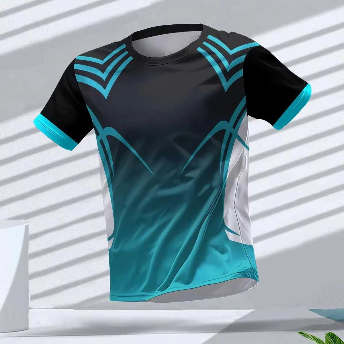 Mens outdoor summer outdoor running fitness short-sleeved quick-drying breathable mens T-shirt casual round neck T-shi Y250724