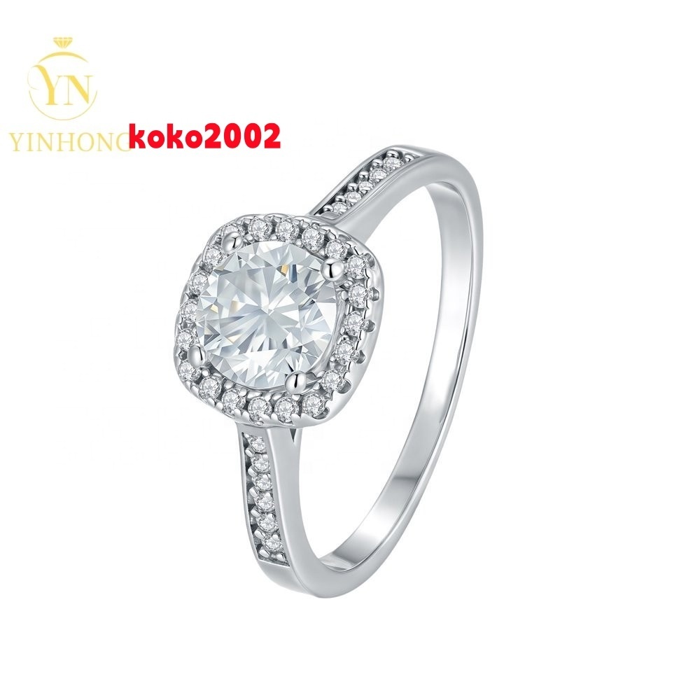 Latest Fashion Womens Moissanite Ring Round Brilliant Cut With S925 Silver Fashion Style Wholesale Price