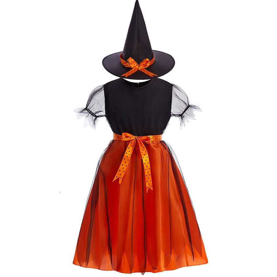 Baby Pumpkin Costume Girls Princess Pageant Dress Children Vampire Performance Elegant Clothes Witch Halloween Romper 1-12 Years Z250725