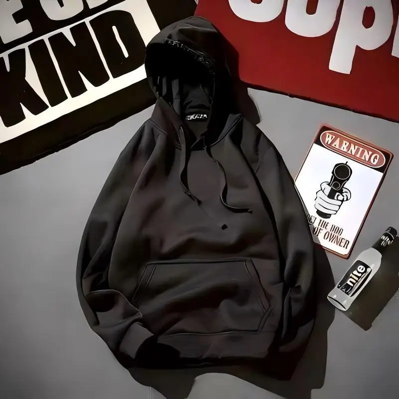 Spring Fall Men and womens plain black grey hooded sweatshirts Street wear Running Casual loose hoodie pullovers 250716