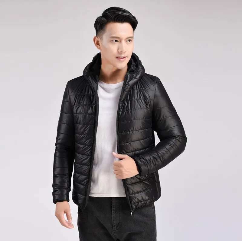 New Brand Autumn Winter Light Down Jacket Mens Fashion Hooded Short Large Ultra-thin Lightweight Youth Slim Coat Down Jackets X2507251