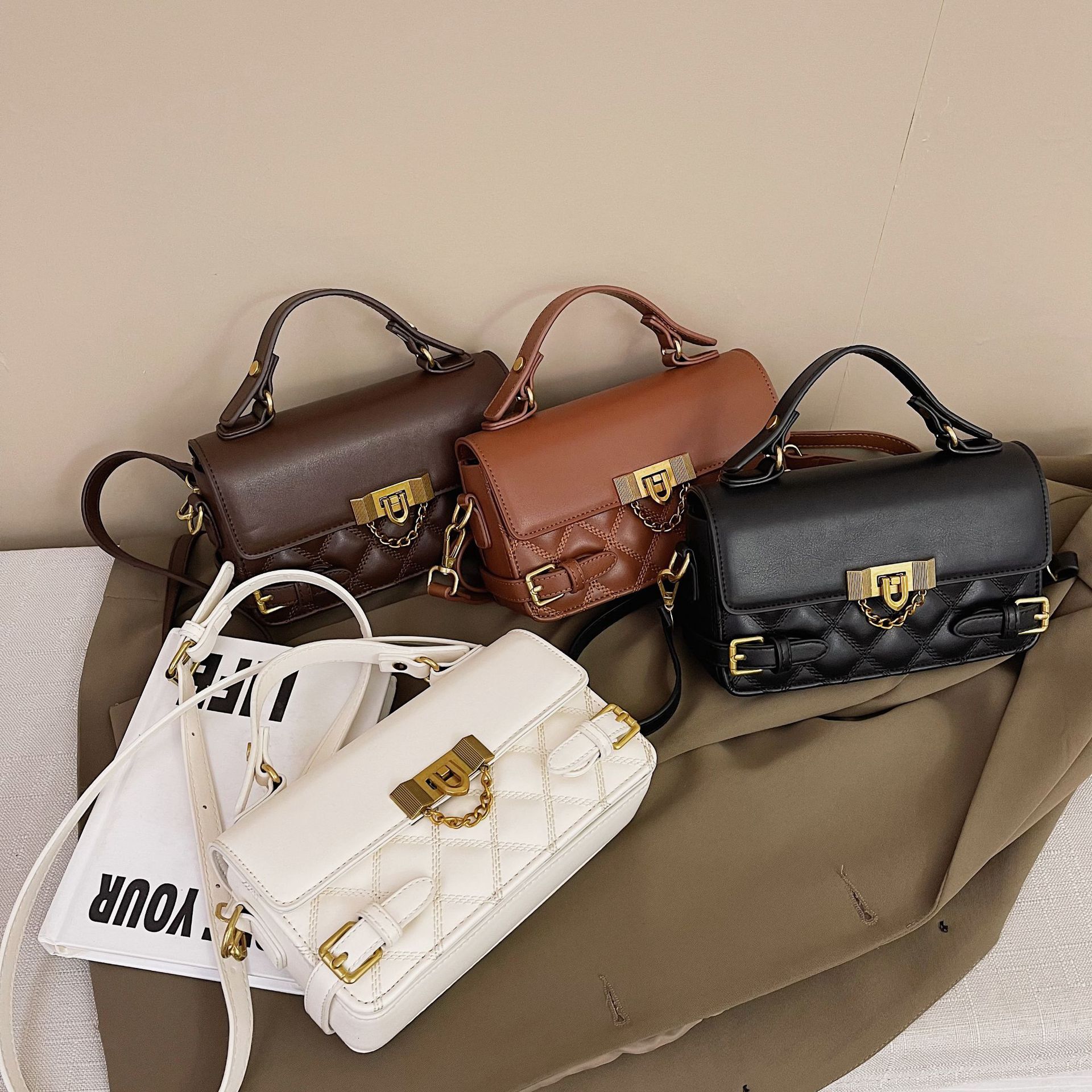 Luxury Brand Designer Bag Quilted Small Square Bag Trendy Handbag European And American Retro Versatile Box Bag For Women High-End Versatile Crossbody