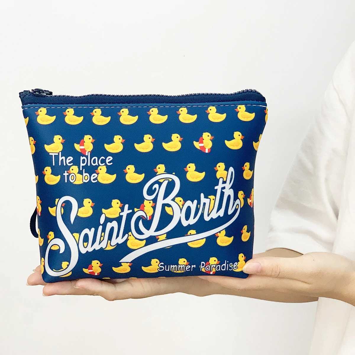 S-SAINT BARTH New Female Clutch Bag Vertical Pattern Pink Diving Zip-Up Pouch Fashion Neoprene Makeup Bag Trendy Toiletry Purse G250724
