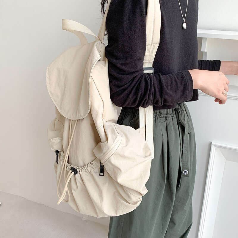 Japanese and Korean Niche Nylon Canvas Bag Casual Simple for Women Daily Practical Large Capacity Commuter Backpack