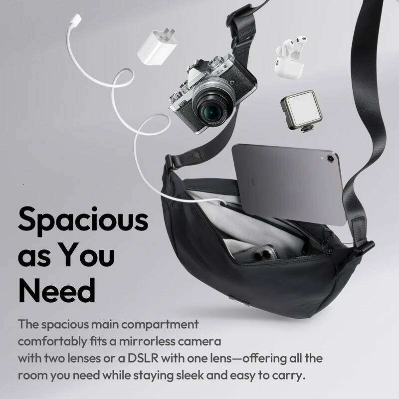 Ulanzi Hmn1 Lunar Sling Bag With Divider Adjustable Strap Shoulder For Mirrorless Camera Lens Daily Commuting Shopping Travel