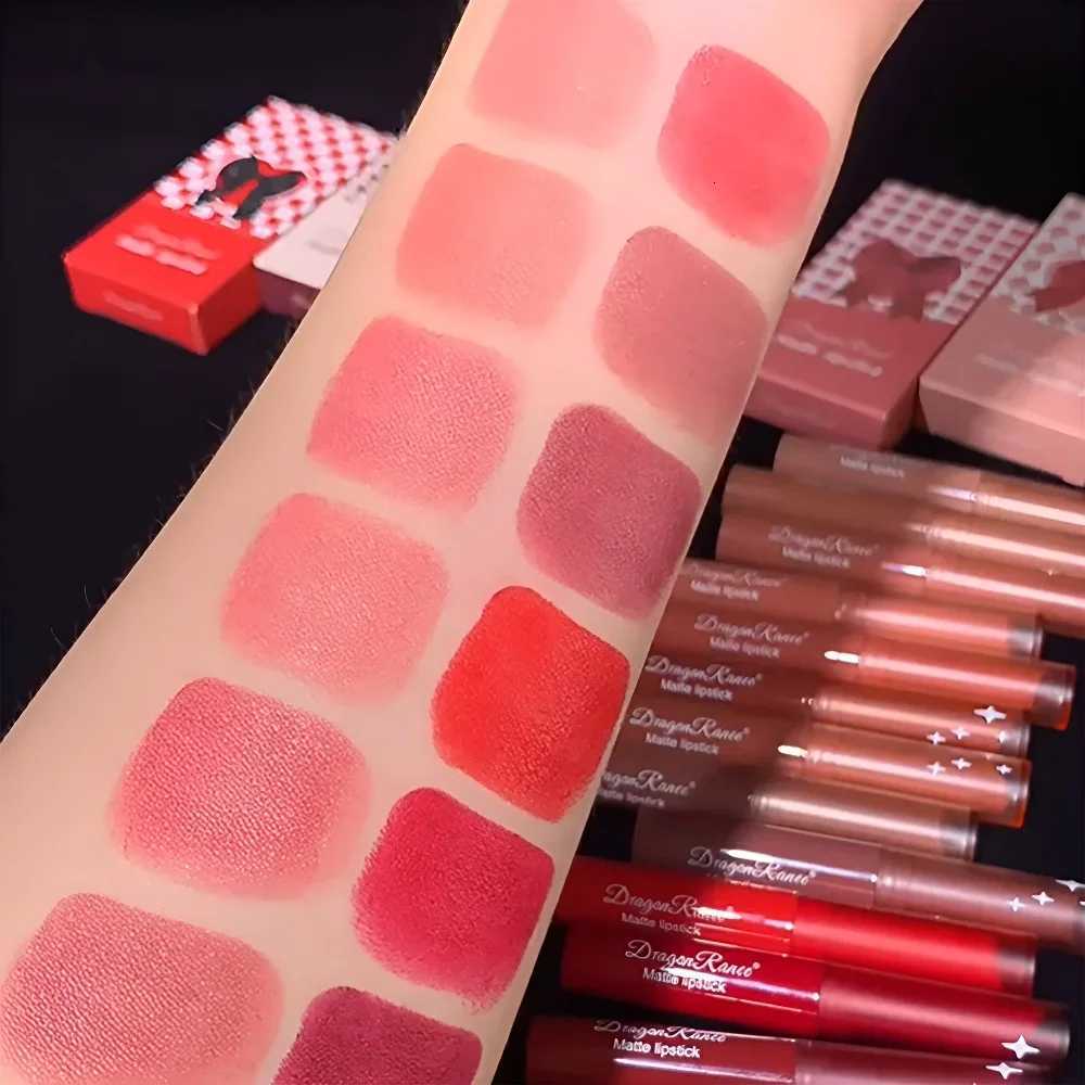 Nude Matte Lipstick Waterproof Lip Sticks Not Fading Sexy Red Velvet Lipsticks for Women Make Up Long Lasting Lip CosmeticsXJ250724