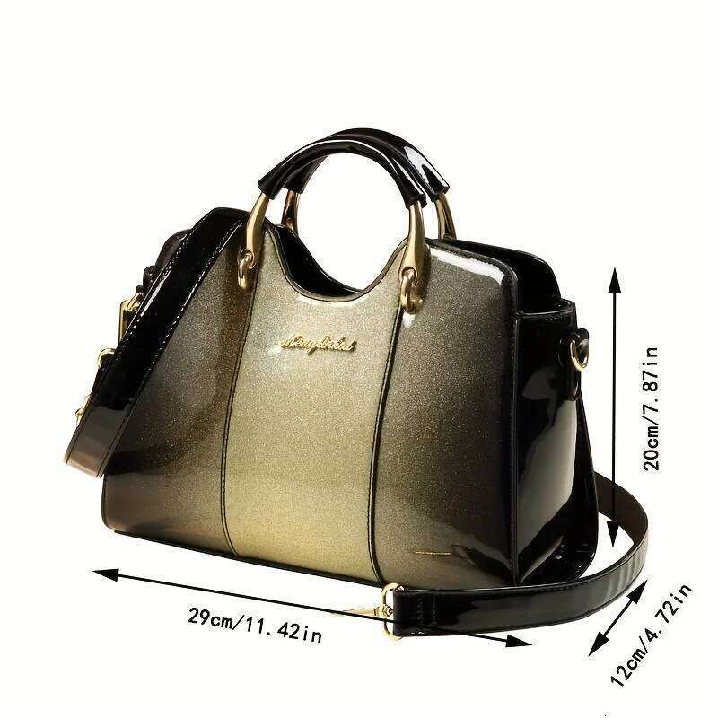 Luxurious designer Stylish mom handbag shoulder patent leather gradient middle-aged lady cross-body bag handbags