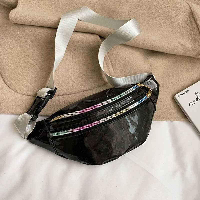 Holographic Fanny Pack Hologram Waist Bag Laser PU Leather Travel Banana Hip Bum Zip Waist Bags Shoulder Bag for Girls Y250724