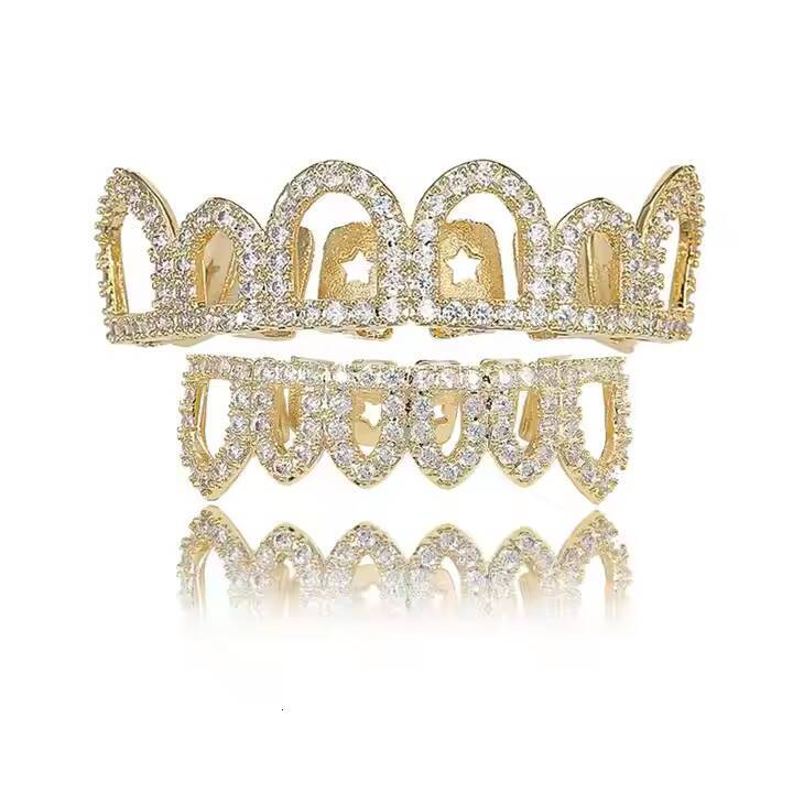 10K Gold Plated Moissanite Round Cut Diamond Fine Grillz Comfortable Lightweight Design for All-Day Wear For Gifting Some One