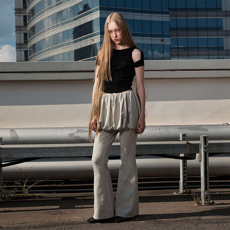 Women's Clothing 2024 Autumn New Street Fashion Solid Color High Waist Straight Leg Slightly Flared Casual Pants for Women 0de