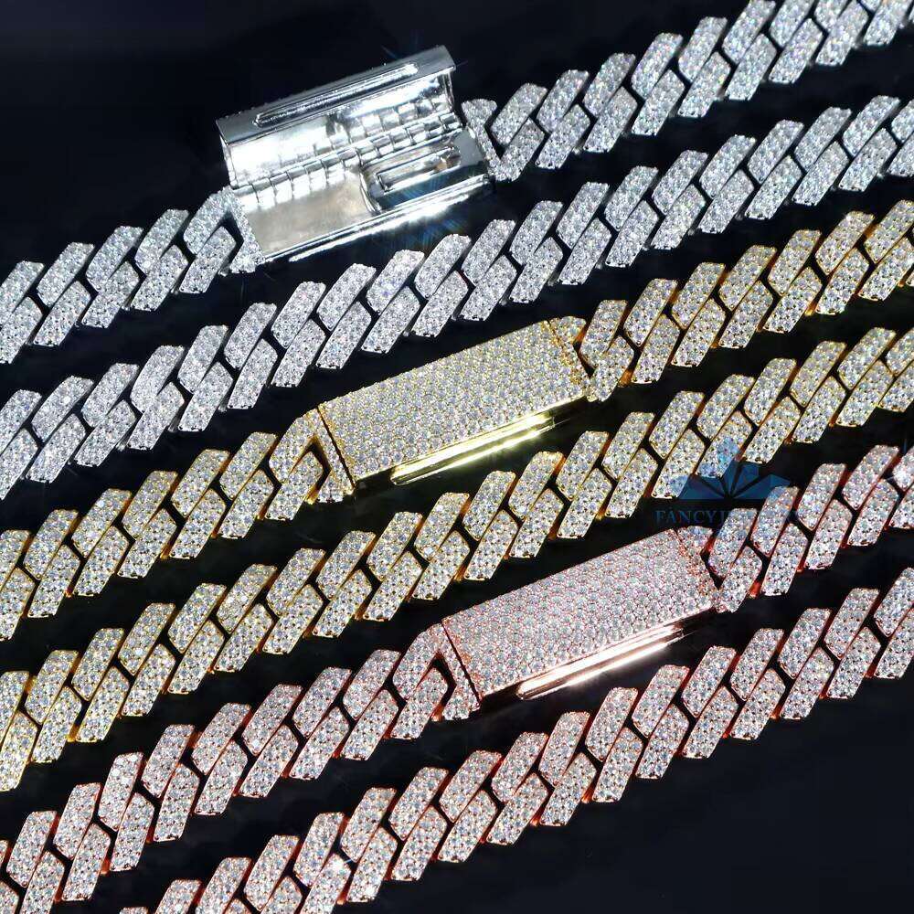 Fast Shipping VVS Necklace Sterling Sier Moissanite Cuban Link Chain