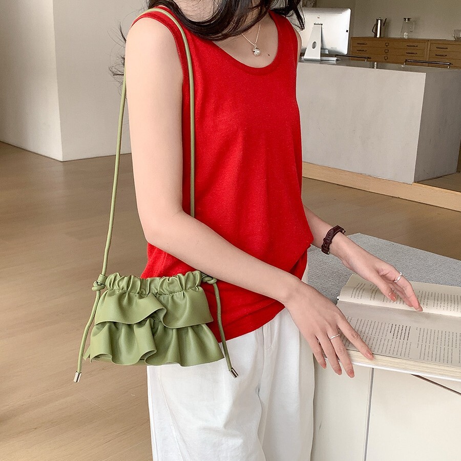 Summer women's 2025 New Women's Shoulder Bag New Ruffle Simple Personalized Trendy Soft Ruffle Crossbody Bag Summer New Women's Crossbo