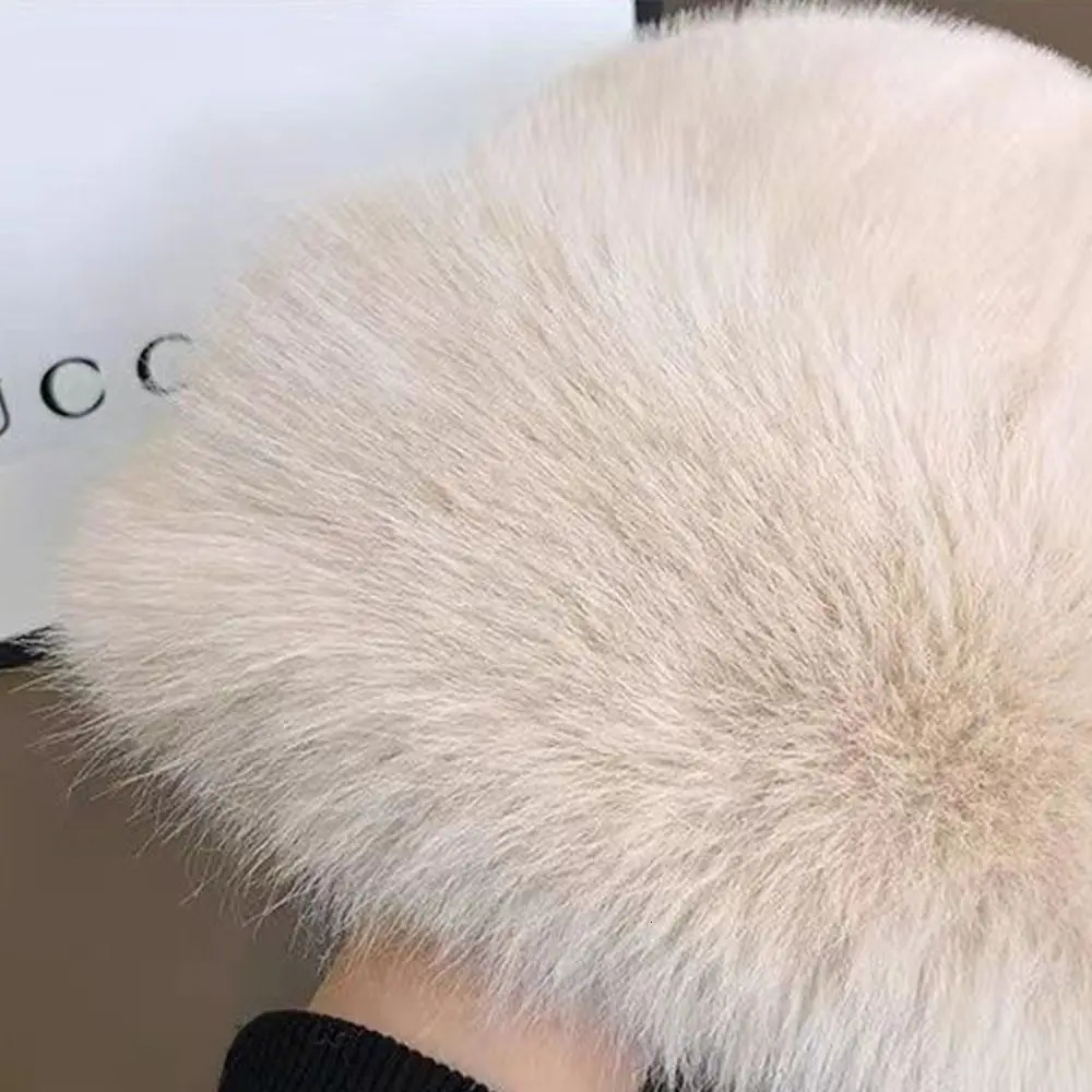 Casual Warm Cap Faux Fur Mink Hat Korean Style Bucket Hat Plush Basin Cap Solid Color Solid Beanie Winter 250724