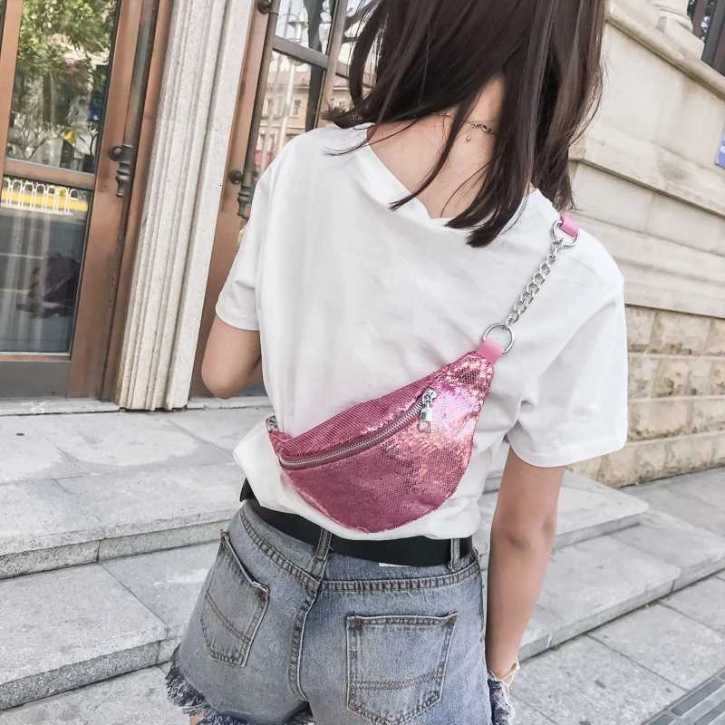 2022 New Wen Sequin Fanny Pack Women Waist Bag Ch Pouch Shoulder Bag Glitter Bum Belts Bags Waist Packs Y250724