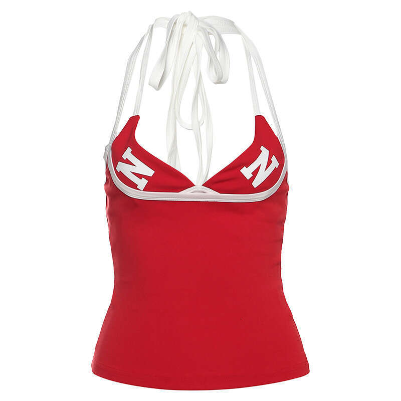 2025 Summer New Solid Color Slim Fit Elegant Waist-Cinching Camisole Halter Neck Underwear Two-Piece Set for Women 2d2