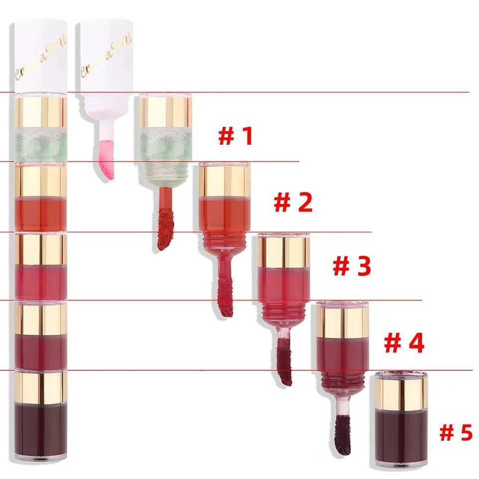 Matte Lipstick Kit 5-in-1 Velvet Texture Sexy Red Lip Tint Non-Stick Lip Gloss Lip Oil Combo Strip for Moisturized Vibrant LipXJ250724