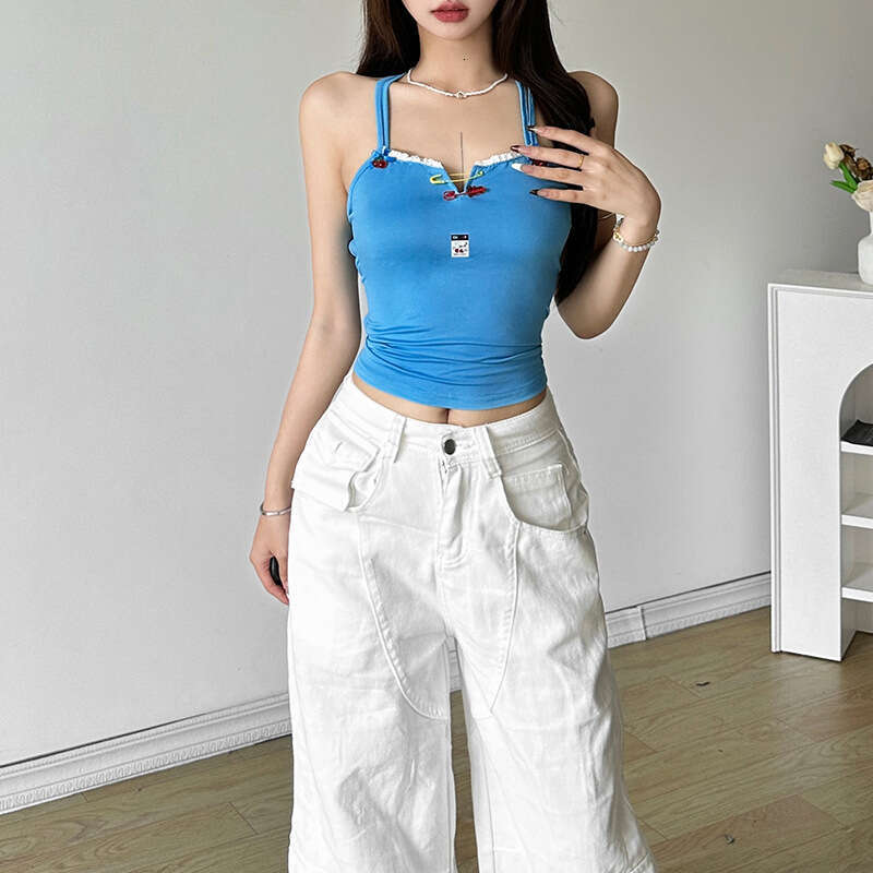 2024 Summer New Women's Solid Color Slim Fit Street Fashion Sexy Backless Tank Top fa1