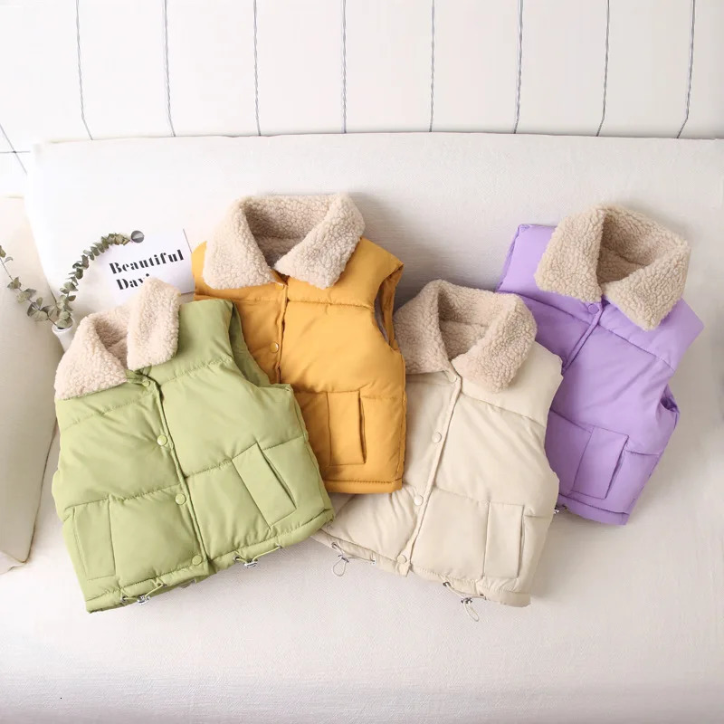 Winter Baby Kids Thick Vests Baby Girls Outerwear Plus Velvet Sleeveless Coats Boys Jackets Warm Coats Toddler Children Vest 250724